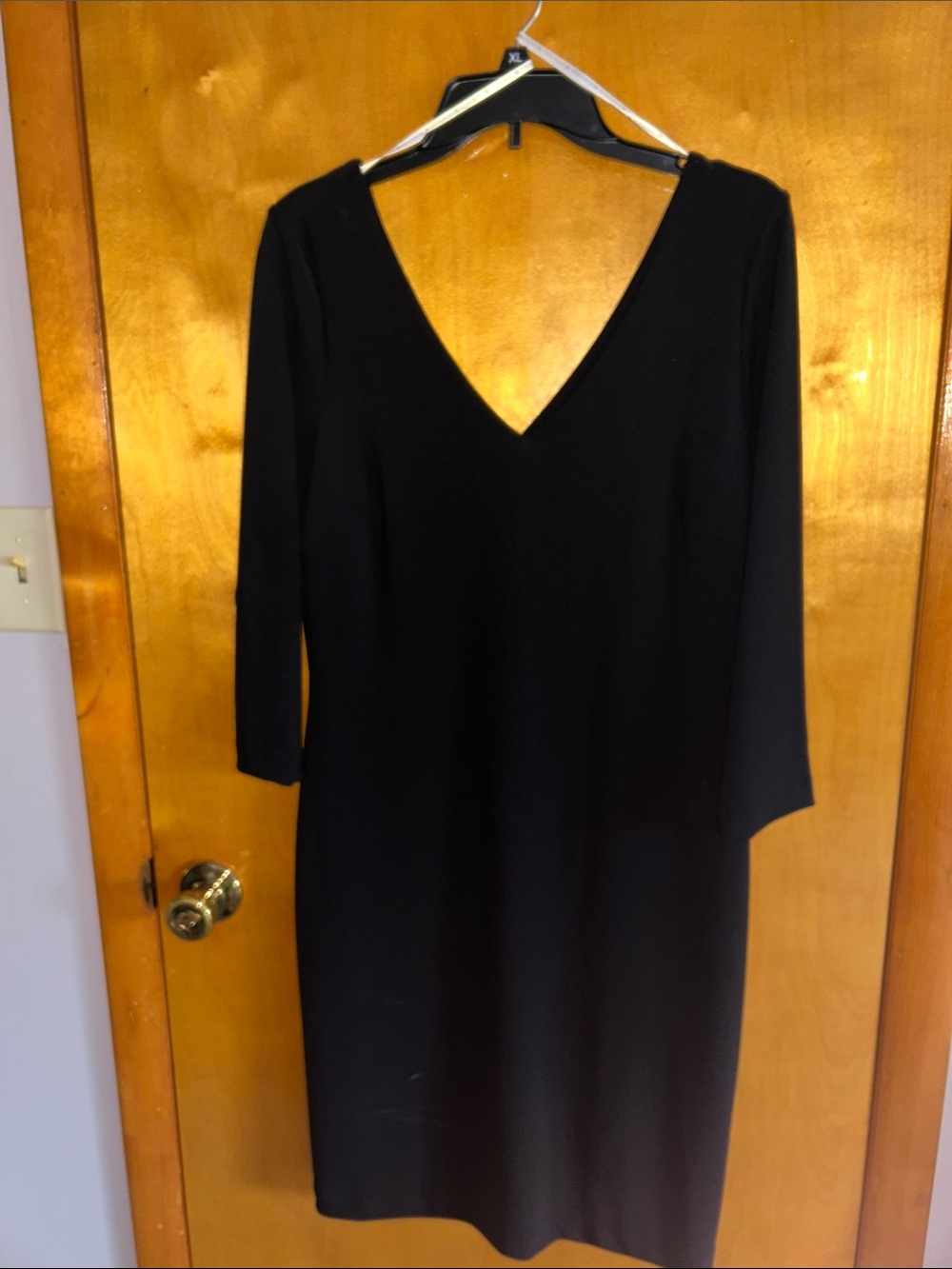 Classic Black V-Neck Women's Dress Boston Proper size L